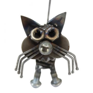 Chubs the Cat Metal Sculpture